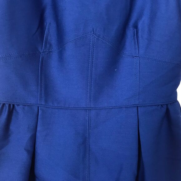 J.Crew Dress Size 2 Allie In Festival Blue Wool Silk Blend Sleeveless Sheath - Picture 5 of 12